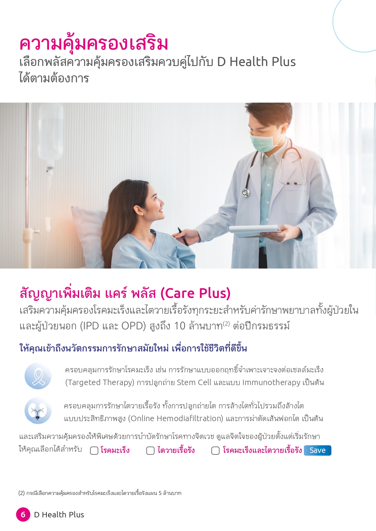 D Health Plus ( สัญญาเพิ่มเติม ดี เฮลท์ พลัส )